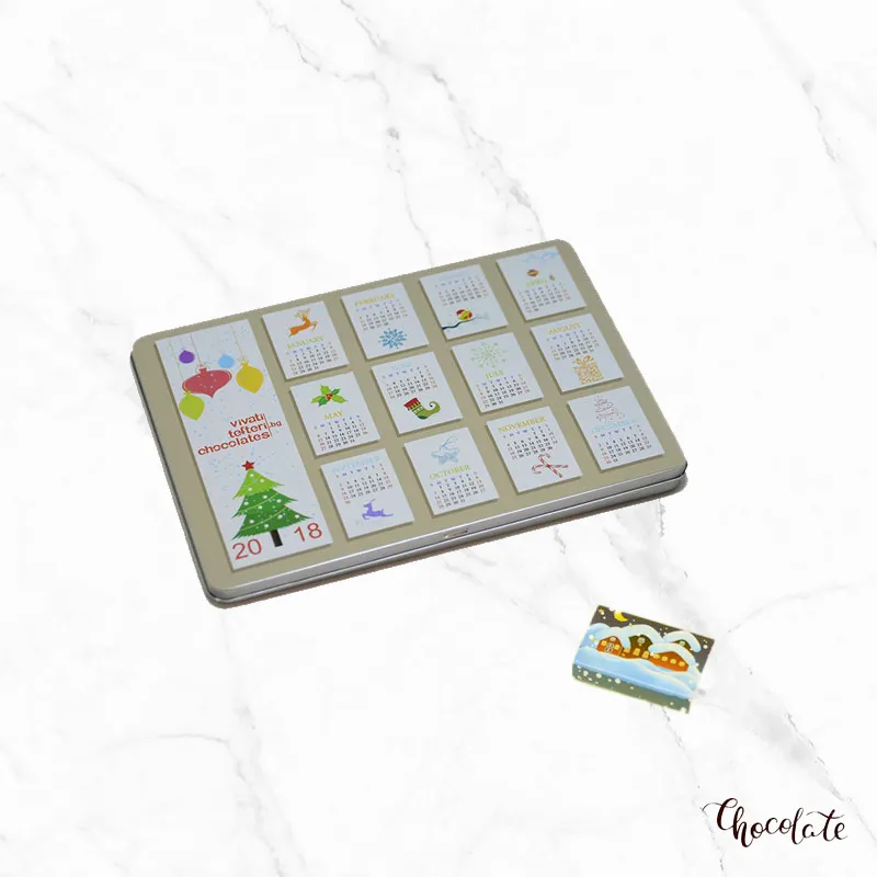 Silver Memory – метална фирмена бонбониера с брандиран шоколад