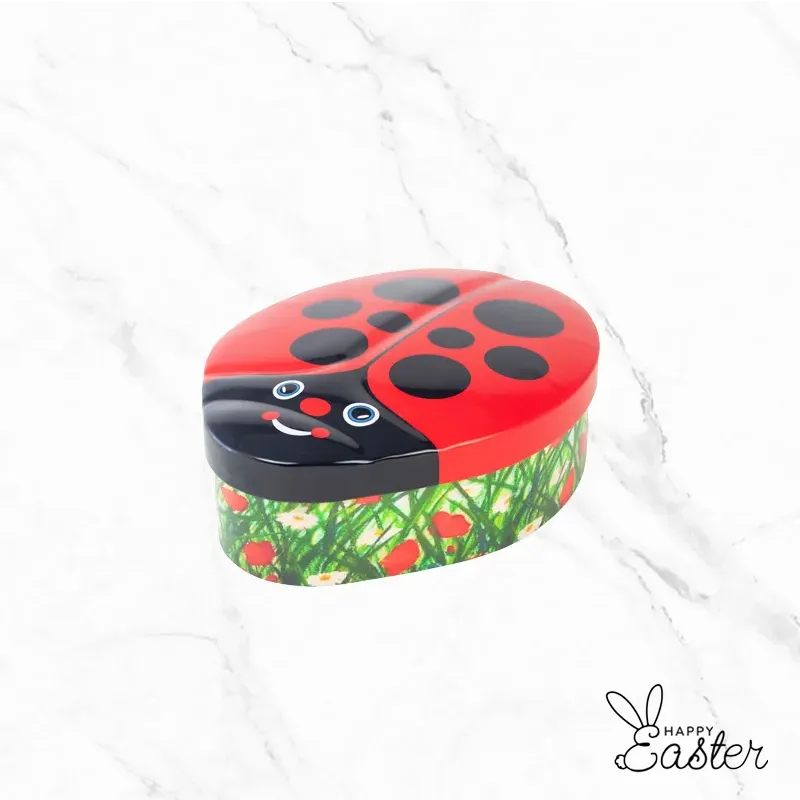 Метална калинка Ladybug Choco Small с 40 мини великденски яйца в пъстър станиол