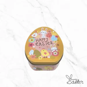 Великденска бонбониера с 30 мини шоколадови яйца в разноцветен станиол