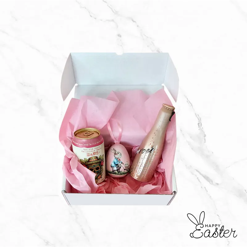 Метална кутия с Великденска тематика, съдържаща 10 малки шоколадови яйца