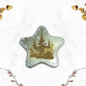 Метална кутия звезда с голяма ръчно декорирана бисквита Star Delight Cookie