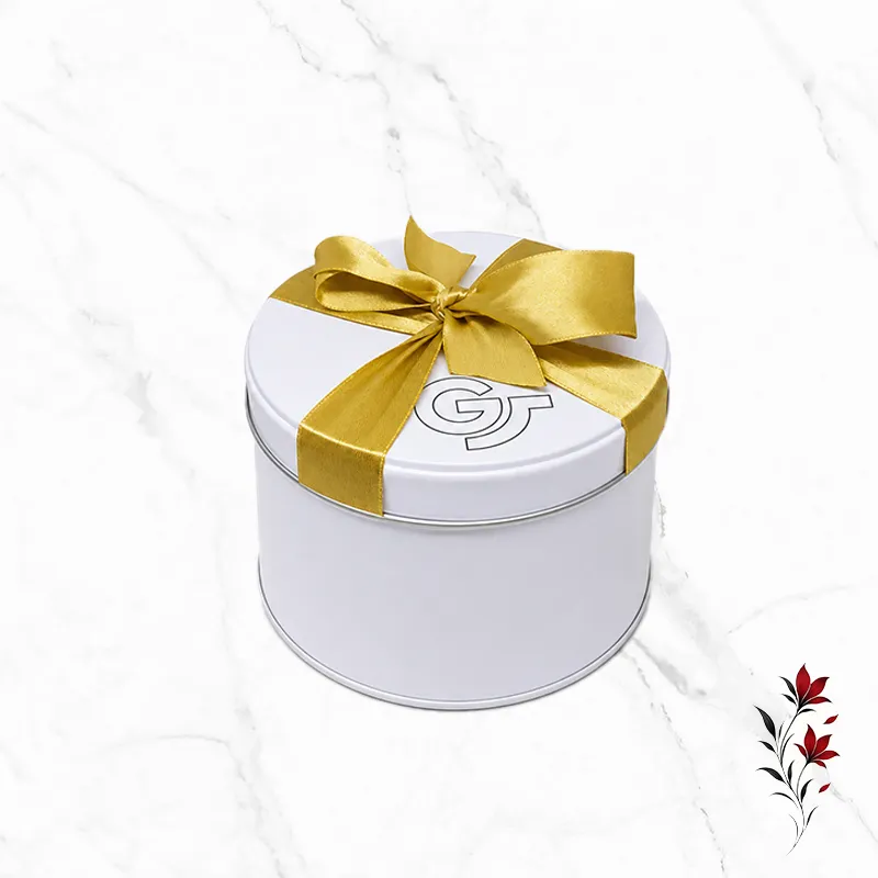 Gold Ribbon- луксозна метална бонбониера, фабрично декорирана със златна панделка.